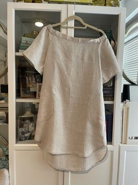 Finley Natural Off-Shoulder Linen-Blend Tunic